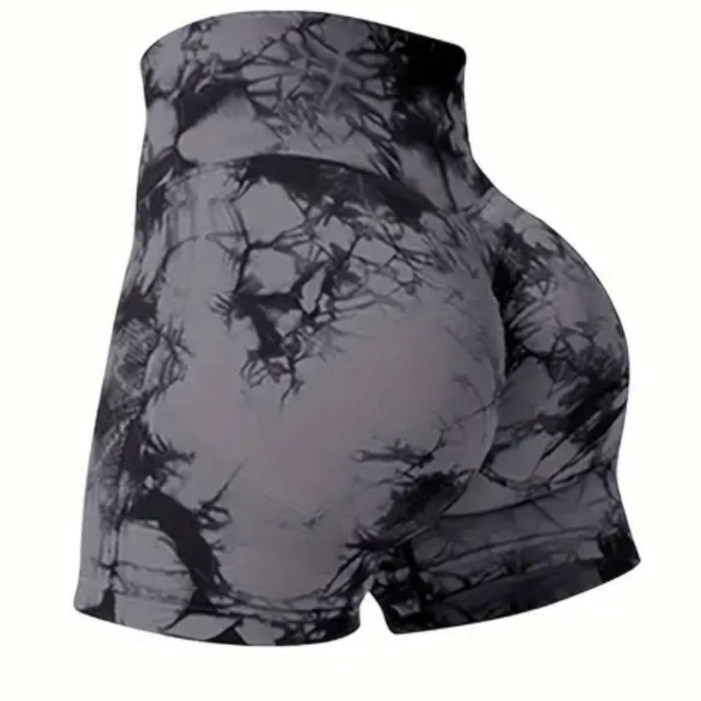 High-Waisted Black and Gray Women's Shorts